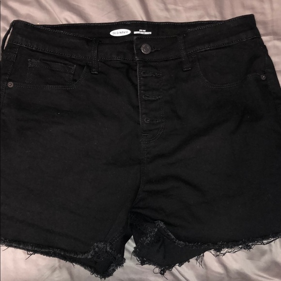 Old Navy Super High Rise Black Jean Shorts - Picture 1 of 3